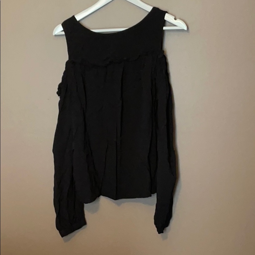 Cold Shoulder Black Blouse